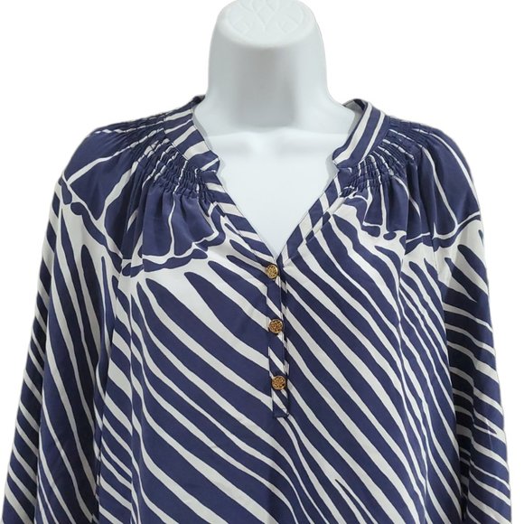 LILLY PULITZER Elsa Top Shimmy Shell Silk Blouse - Picture 2 of 8